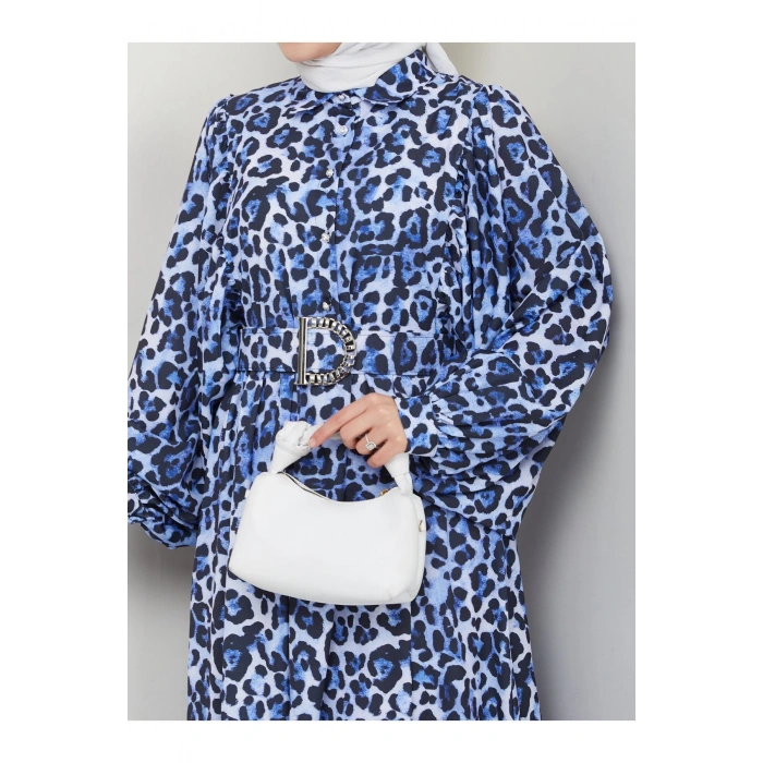 LEOPAR DESENLİ ELBİSE KAPLMA KEMER 2002