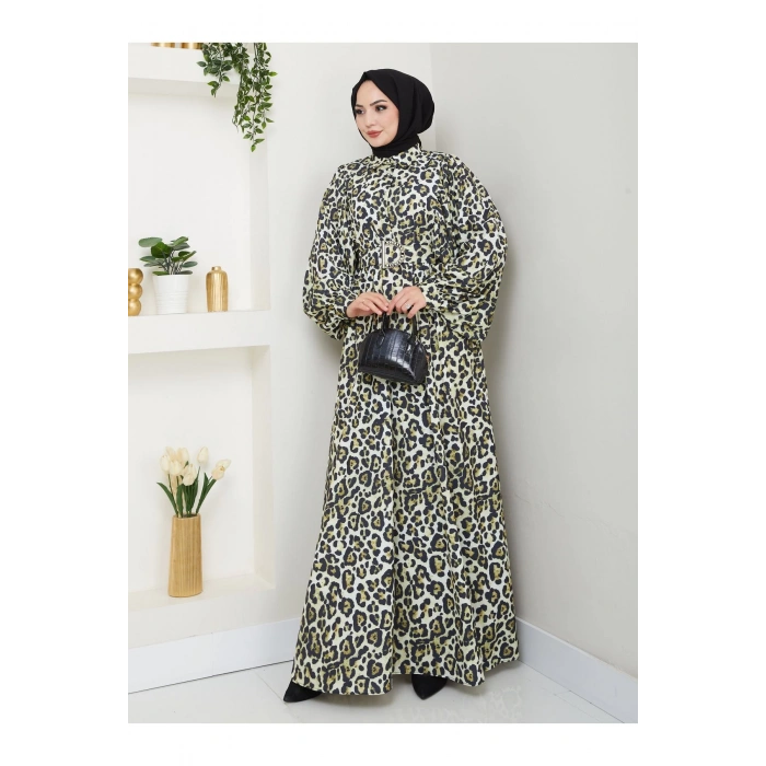 LEOPAR DESENLİ ELBİSE KAPLMA KEMER 2002