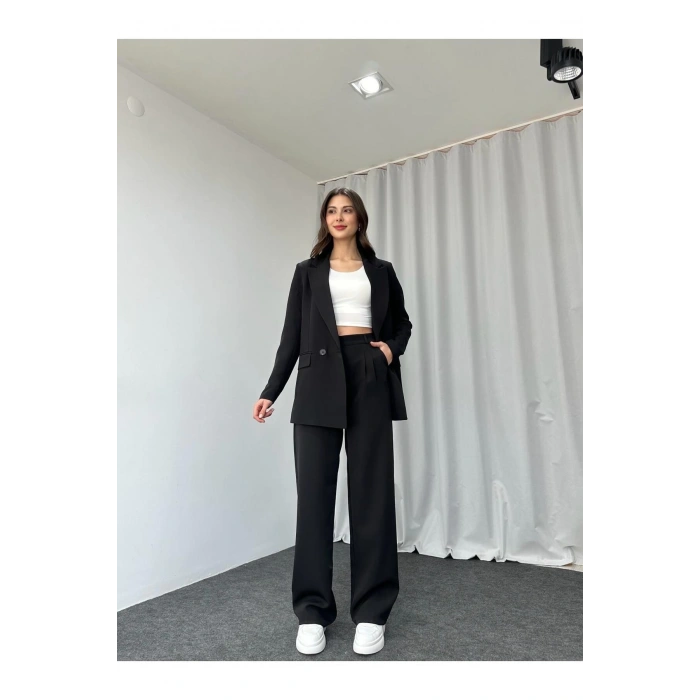 KADIN OVERSİZE CEKET PANTOLON TAKIM ASTARLİ