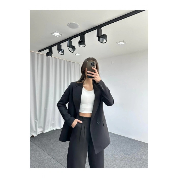 KADIN OVERSİZE CEKET PANTOLON TAKIM ASTARLİ