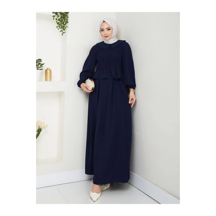 ETEKLI GİPELİ BLUZ BEBE YAKA TESETTÜR TAKIM