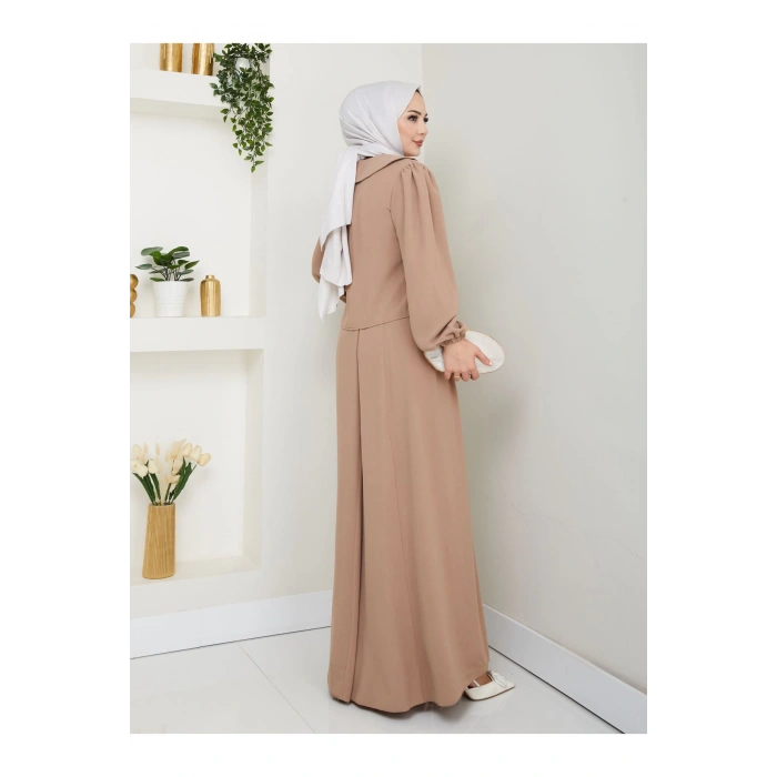 ETEKLI GİPELİ BLUZ BEBE YAKA TESETTÜR TAKIM