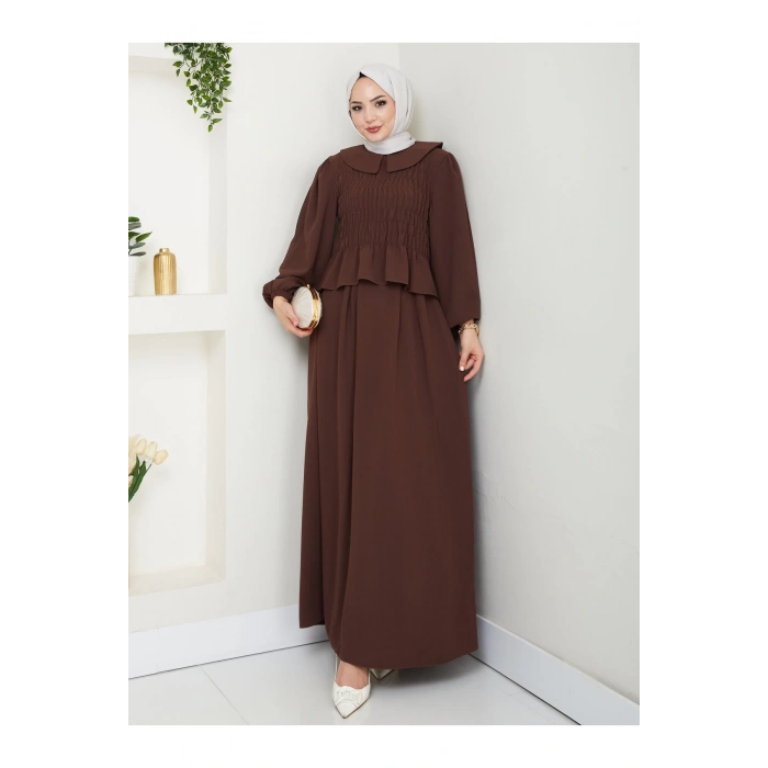 ETEKLI GİPELİ BLUZ BEBE YAKA TESETTÜR TAKIM