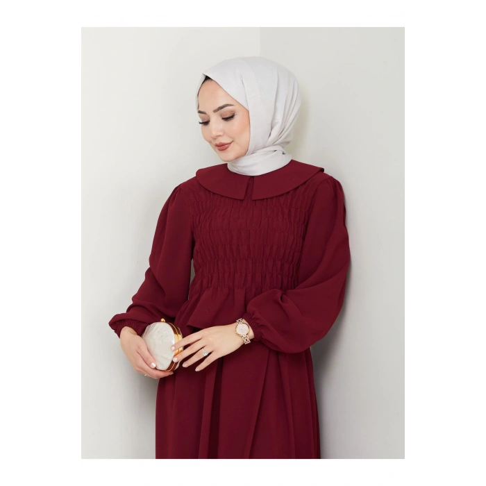 ETEKLI GİPELİ BLUZ BEBE YAKA TESETTÜR TAKIM