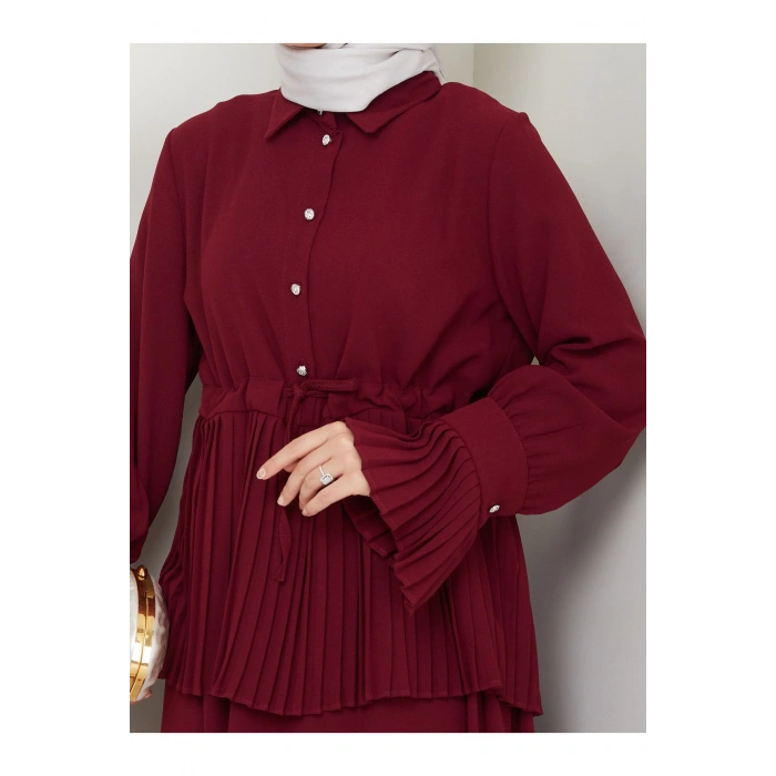 ETEKLI PİLİSELİ DETAYLI TESETTÜR TAKIM