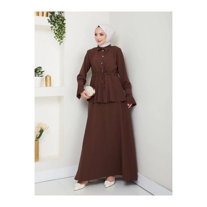 ETEKLI PİLİSELİ DETAYLI TESETTÜR TAKIM