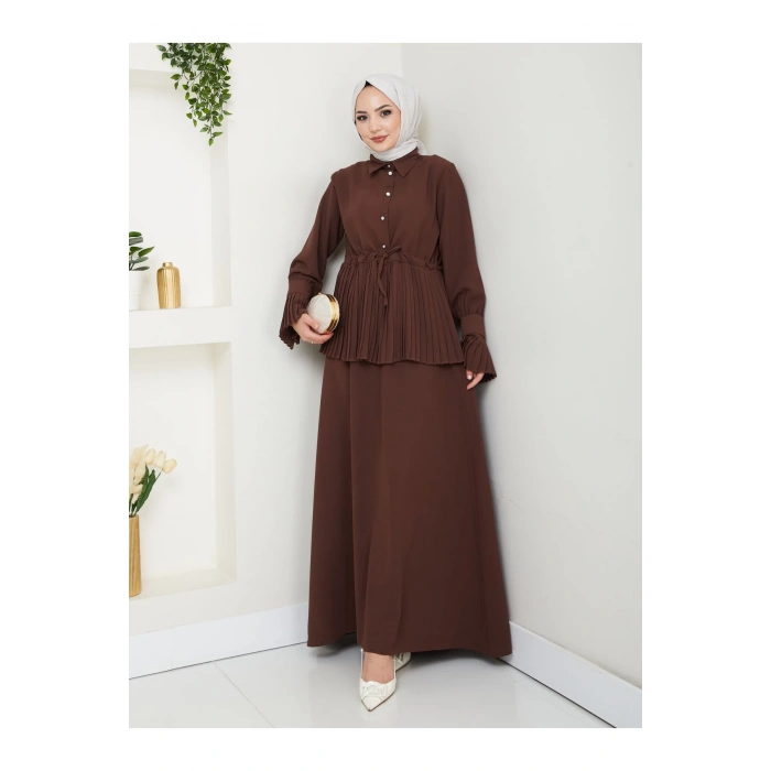 ETEKLI PİLİSELİ DETAYLI TESETTÜR TAKIM