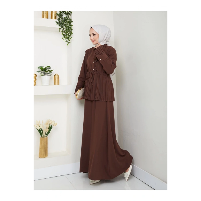 ETEKLI PİLİSELİ DETAYLI TESETTÜR TAKIM