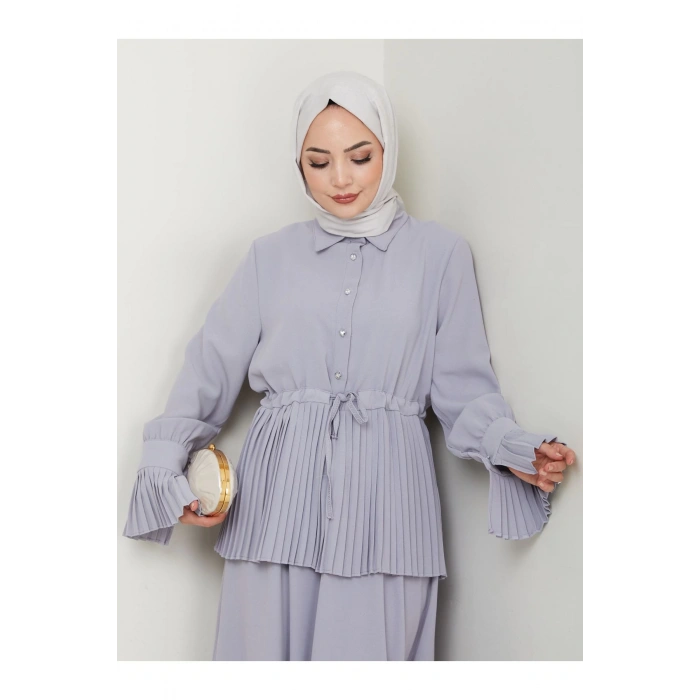 ETEKLI PİLİSELİ DETAYLI TESETTÜR TAKIM