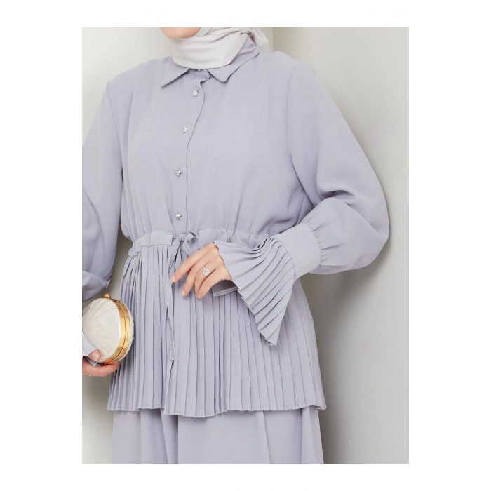 ETEKLI PİLİSELİ DETAYLI TESETTÜR TAKIM