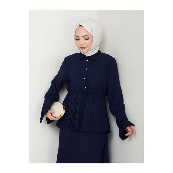 ETEKLI PİLİSELİ DETAYLI TESETTÜR TAKIM