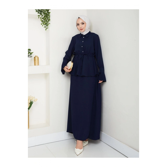 ETEKLI PİLİSELİ DETAYLI TESETTÜR TAKIM