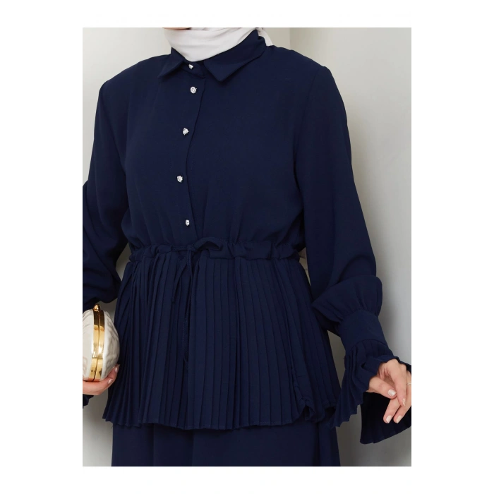 ETEKLI PİLİSELİ DETAYLI TESETTÜR TAKIM