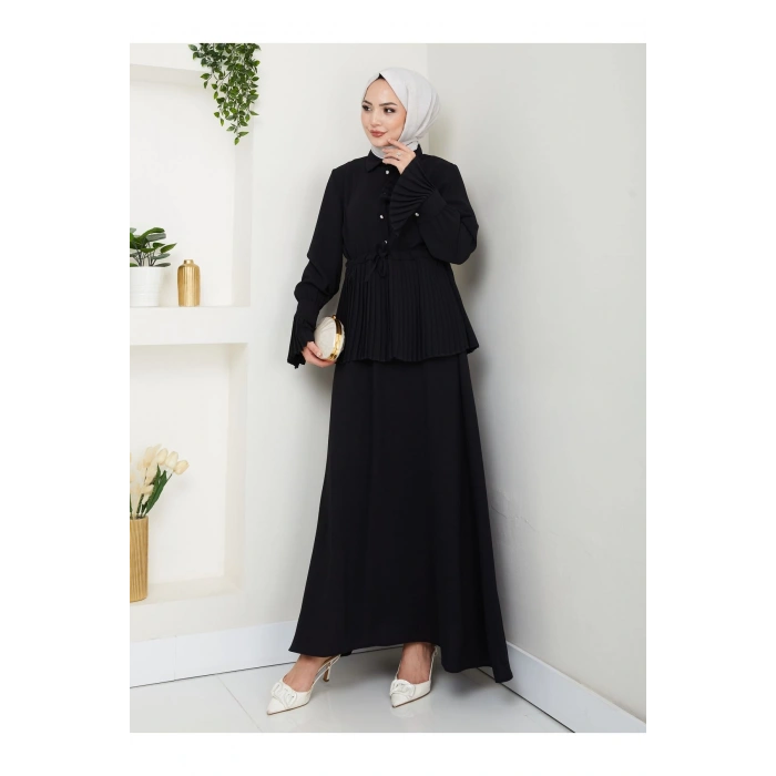 ETEKLI PİLİSELİ DETAYLI TESETTÜR TAKIM