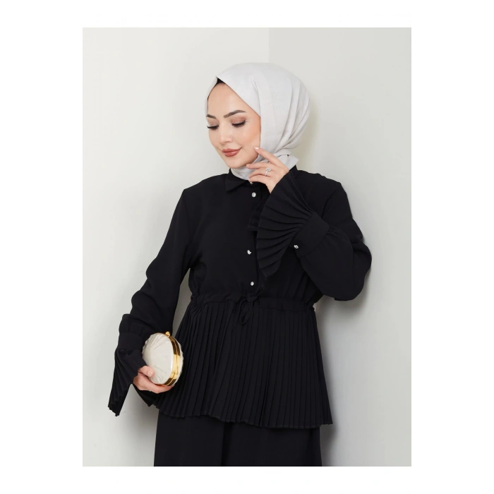 ETEKLI PİLİSELİ DETAYLI TESETTÜR TAKIM