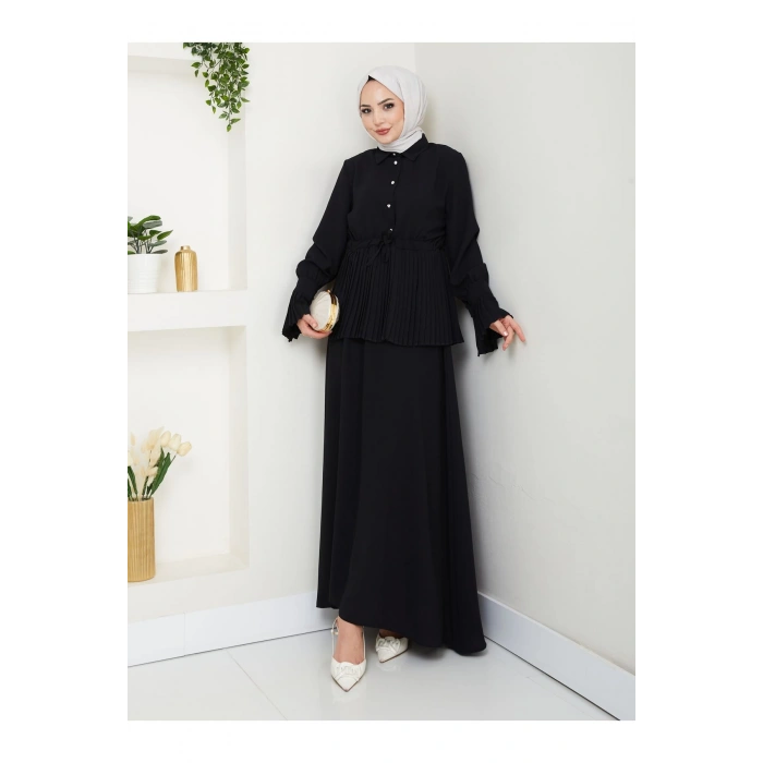 ETEKLI PİLİSELİ DETAYLI TESETTÜR TAKIM