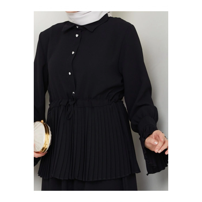 ETEKLI PİLİSELİ DETAYLI TESETTÜR TAKIM