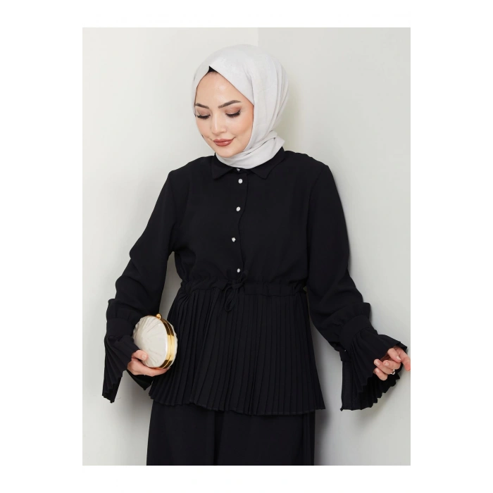 ETEKLI PİLİSELİ DETAYLI TESETTÜR TAKIM