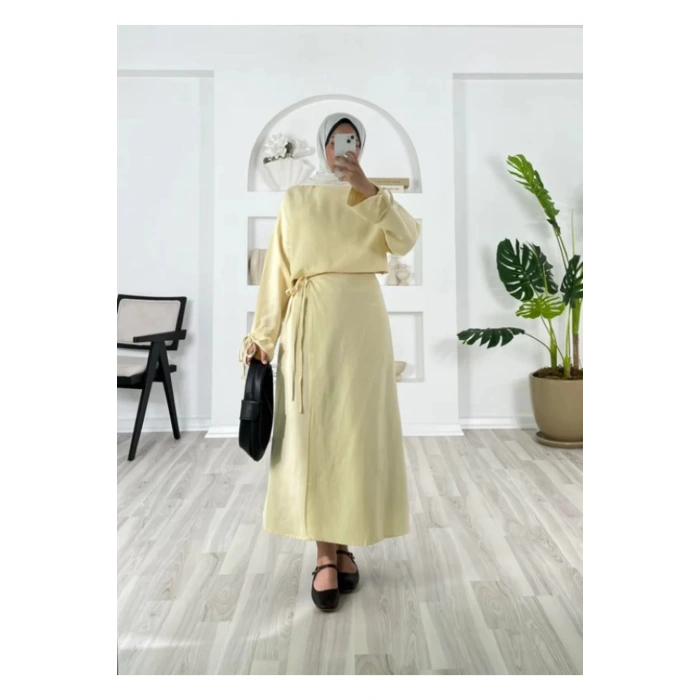 KETEN ETEKLİ TAKIM KOLLARI İPLİ TEK KOLU ETİKET DETAYLI