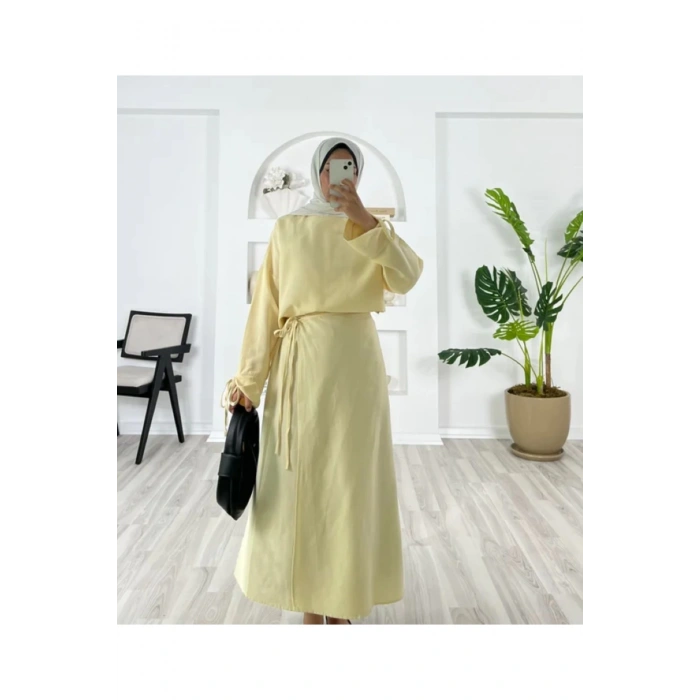 KETEN ETEKLİ TAKIM KOLLARI İPLİ TEK KOLU ETİKET DETAYLI