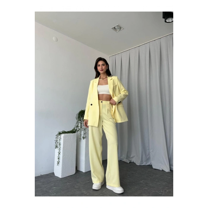 KADIN OVERSİZE CEKET PANTOLON TAKIM ASTARLİ