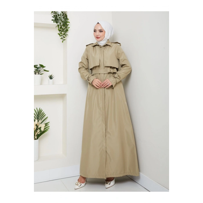 UZUN TRENCH 140 CM BOYUNDA TRENÇKOT MİNT