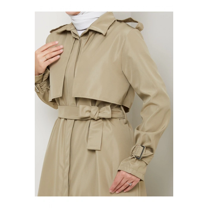 UZUN TRENCH 140 CM BOYUNDA TRENÇKOT MİNT