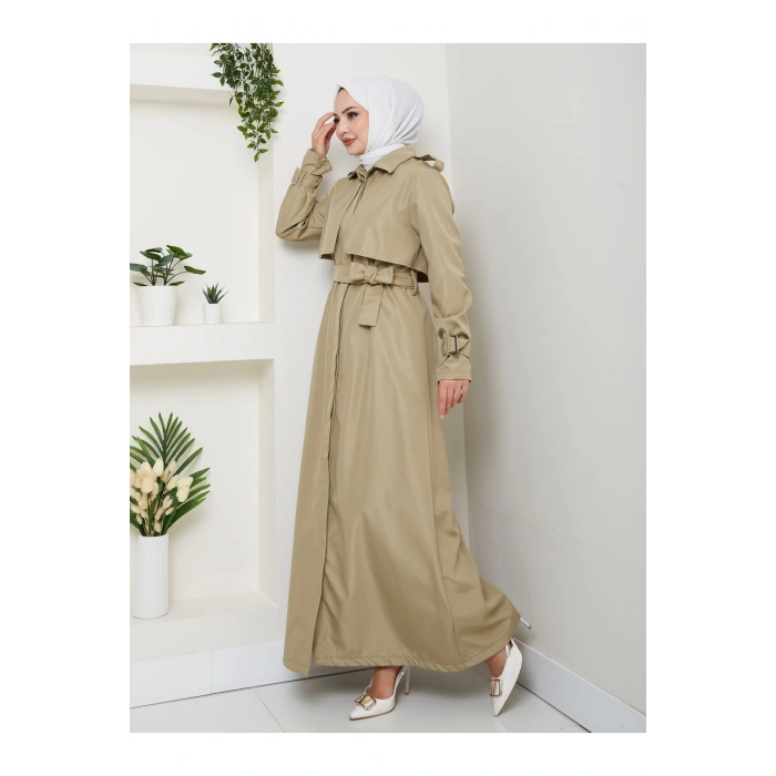 UZUN TRENCH 140 CM BOYUNDA TRENÇKOT MİNT