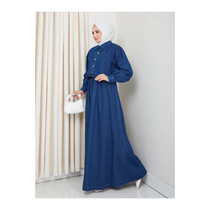 CEKET ELBİSE İKİLİ KOT TAKIM TESETTÜR İKİ PARŞA MAVİ