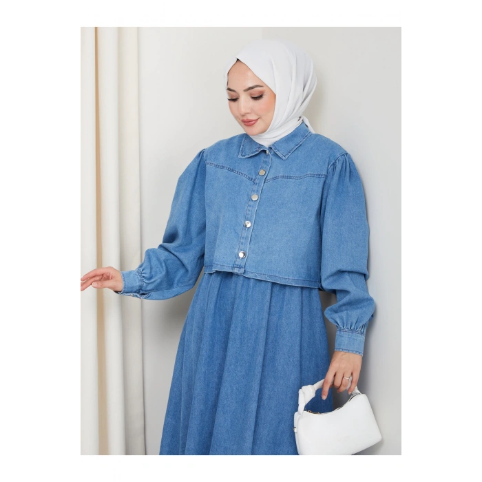 CEKET ELBİSE İKİLİ KOT TAKIM TESETTÜR İKİ PARŞA AÇIK KOT