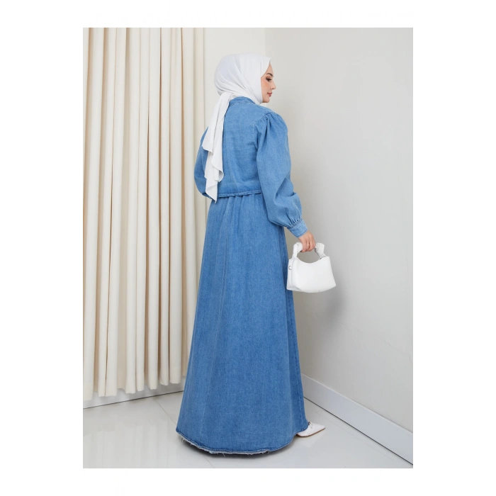 CEKET ELBİSE İKİLİ KOT TAKIM TESETTÜR İKİ PARŞA AÇIK KOT