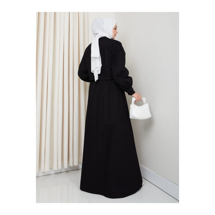 CEKET ELBİSE İKİLİ KOT TAKIM TESETTÜR İKİ PARŞA SİYAH