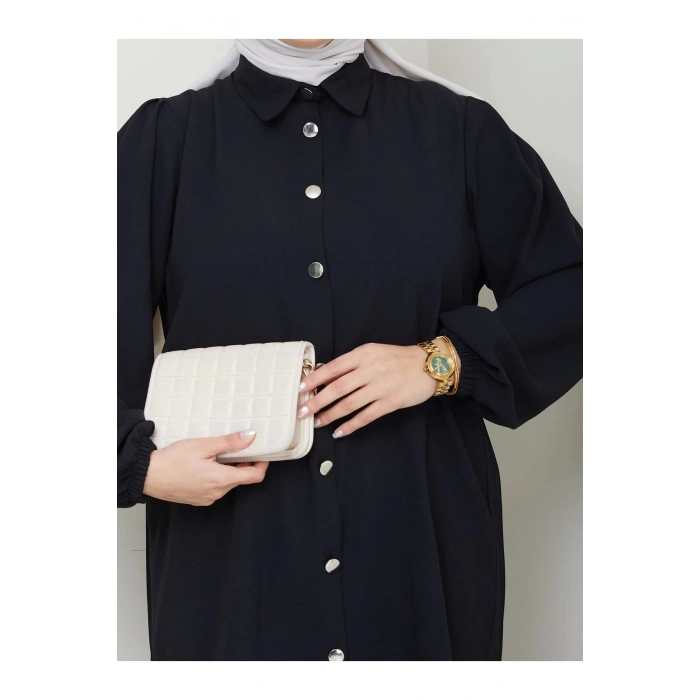 PİLİSELİ GÖMLEK TAKIM  TESETTÜR TAKIM SİYAH