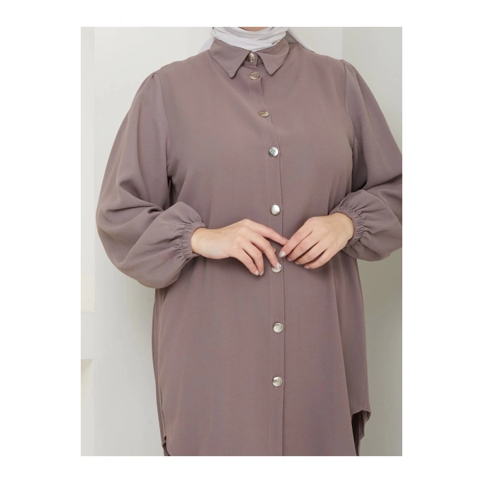 PİLİSELİ GÖMLEK TAKIM  TESETTÜR TAKIM VİZON