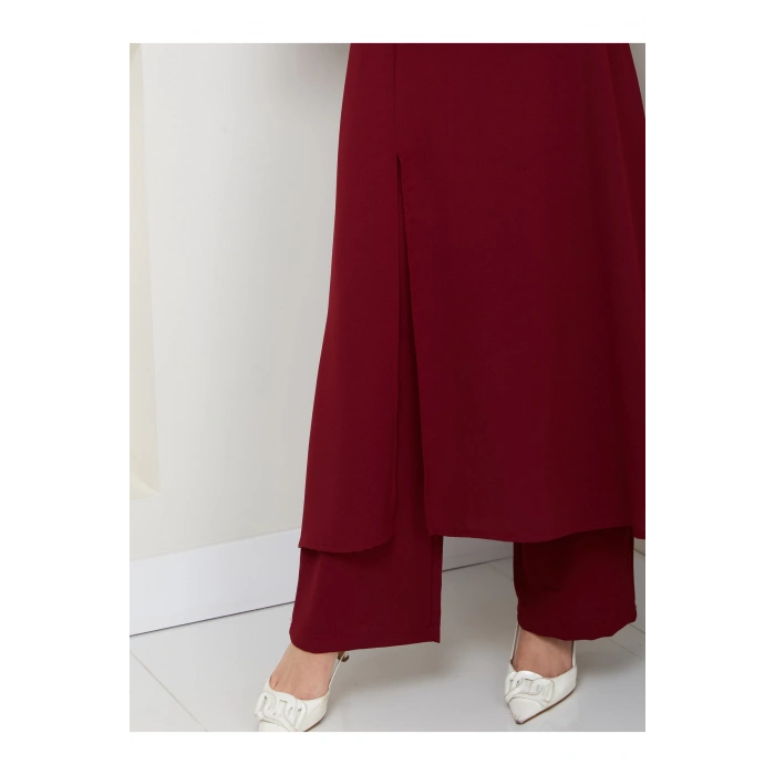 UZUN TAKIM 120CM BOY ÖNDEN YIRTMAÇLI KOLU PİLİSELİ PANTOLON TAKIM 840