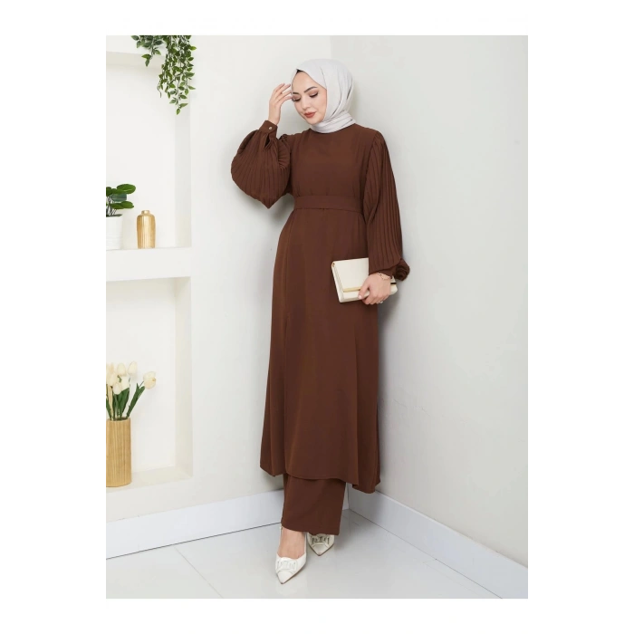 UZUN TAKIM 120CM BOY ÖNDEN YIRTMAÇLI KOLU PİLİSELİ PANTOLON TAKIM 840