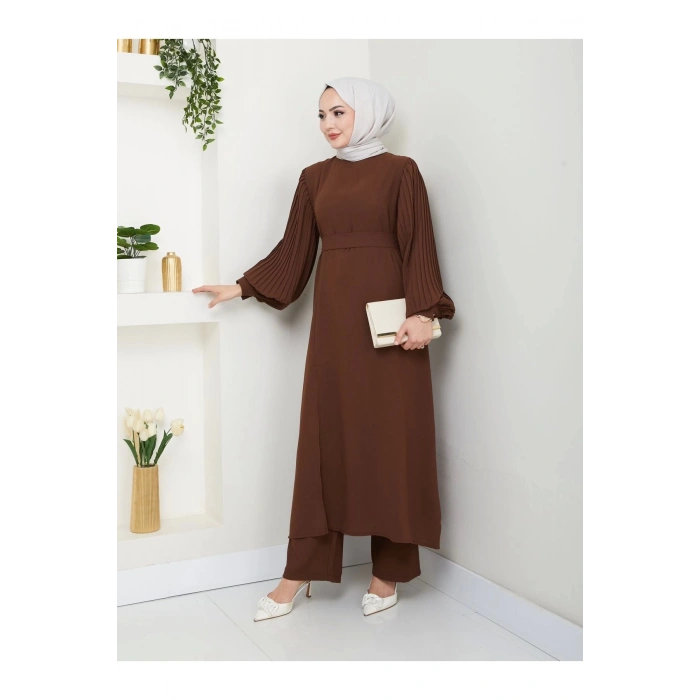 UZUN TAKIM 120CM BOY ÖNDEN YIRTMAÇLI KOLU PİLİSELİ PANTOLON TAKIM 840