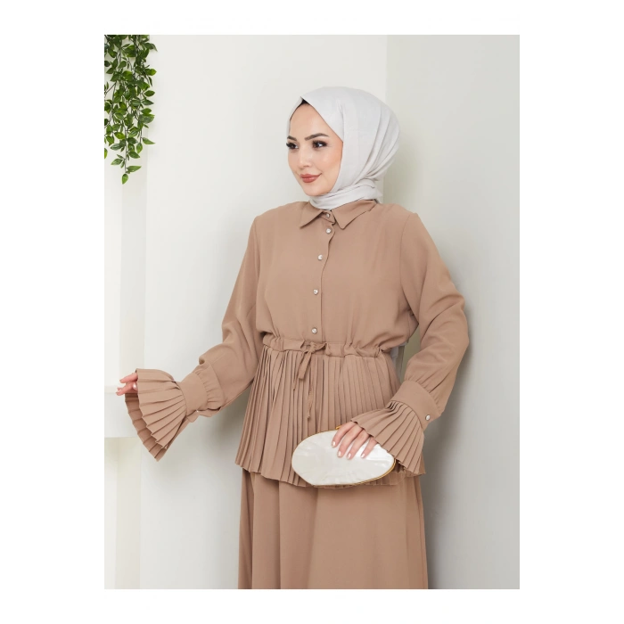 ETEKLI PİLİSELİ DETAYLI TESETTÜR TAKIM