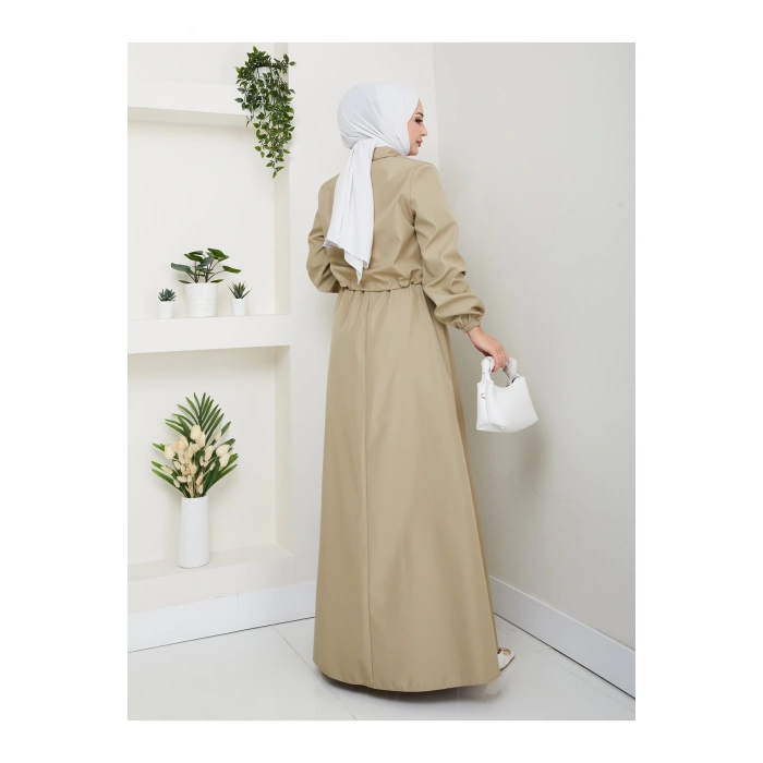 FERMUARLI CEPLİ TRENÇKOT ETEKLİ TAKIM TESETTÜR TAKIM MİNT