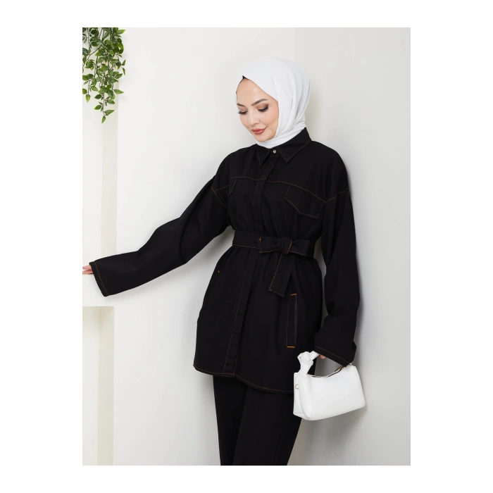 KADIN CEP DETAYLI KÜŞAKLI DENİM CEKET PANTALON TAKIM JEAN PREMİUM