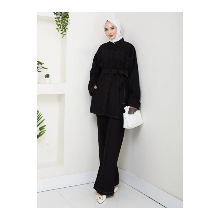 KADIN CEP DETAYLI KÜŞAKLI DENİM CEKET PANTALON TAKIM JEAN PREMİUM