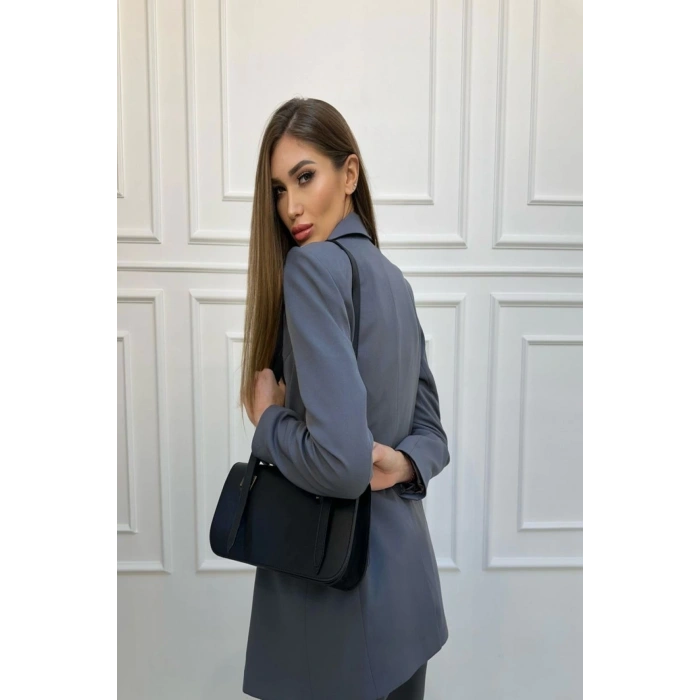 KADIN GRİ BLAZER CEKET YELEK PANTOLON TAKIM ELBİSE 3LÜ