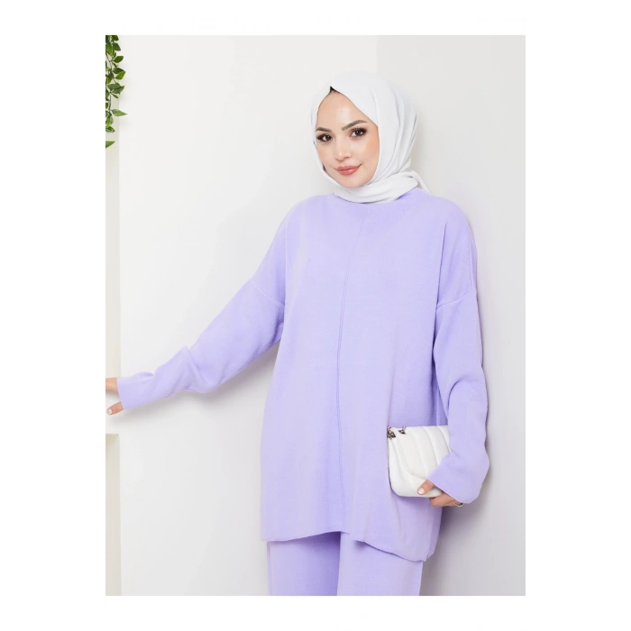 KADIN TRİKO TAKIM YARIM BALIKÇI YAKA PANTOLON KAZAK TAKIM