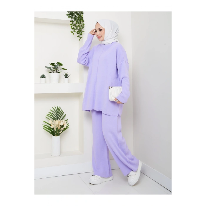 KADIN TRİKO TAKIM YARIM BALIKÇI YAKA PANTOLON KAZAK TAKIM