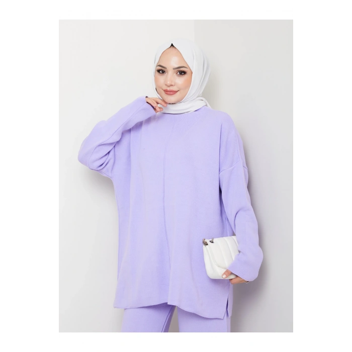 KADIN TRİKO TAKIM YARIM BALIKÇI YAKA PANTOLON KAZAK TAKIM