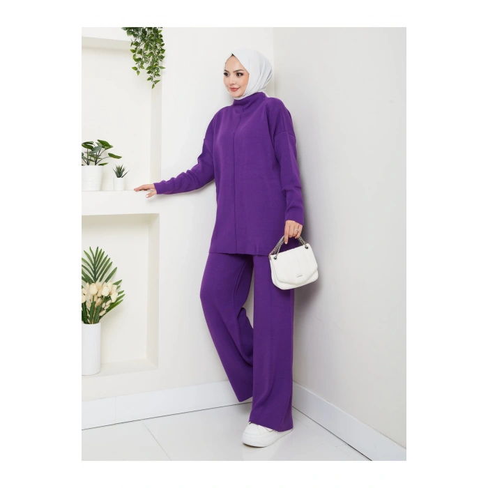 KADIN TRİKO TAKIM YARIM BALIKÇI YAKA PANTOLON KAZAK TAKIM