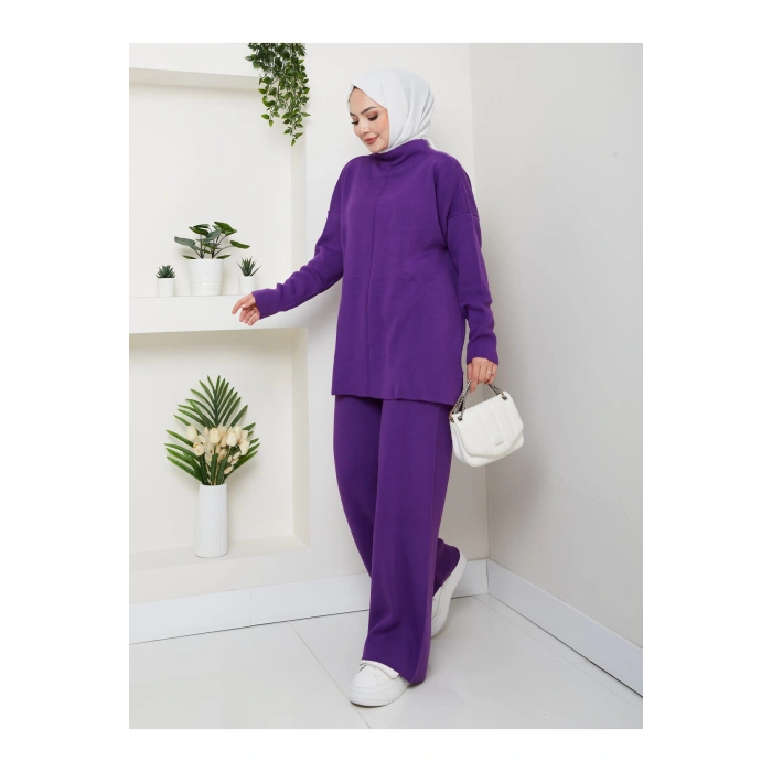 KADIN TRİKO TAKIM YARIM BALIKÇI YAKA PANTOLON KAZAK TAKIM