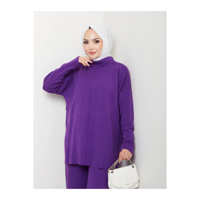 KADIN TRİKO TAKIM YARIM BALIKÇI YAKA PANTOLON KAZAK TAKIM