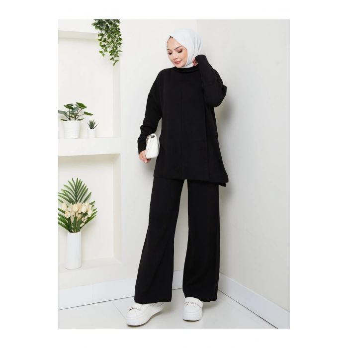 KADIN TRİKO TAKIM YARIM BALIKÇI YAKA PANTOLON KAZAK TAKIM