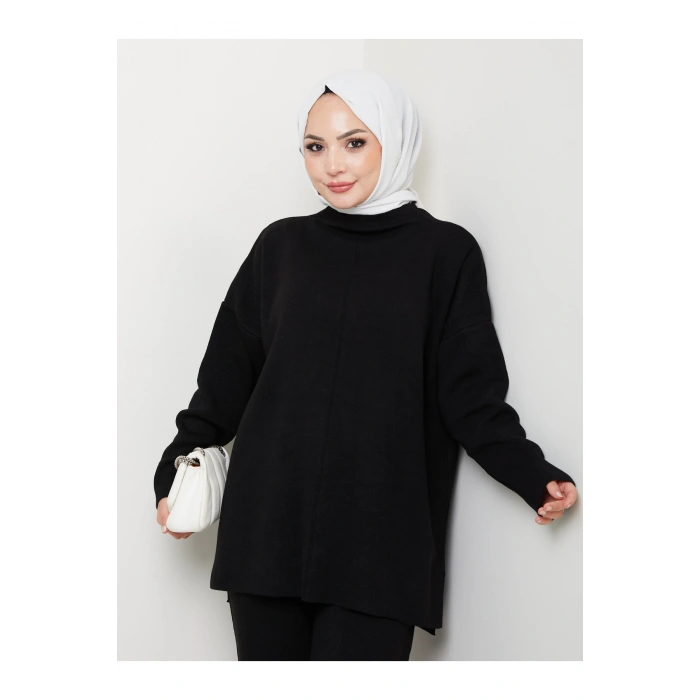 KADIN TRİKO TAKIM YARIM BALIKÇI YAKA PANTOLON KAZAK TAKIM